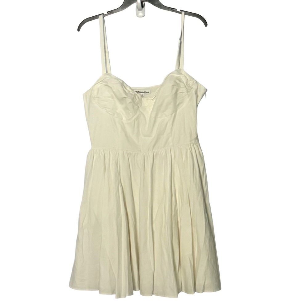 Reformation White Cherrie Sweetheart Neckline Mini Dress‎ - 12